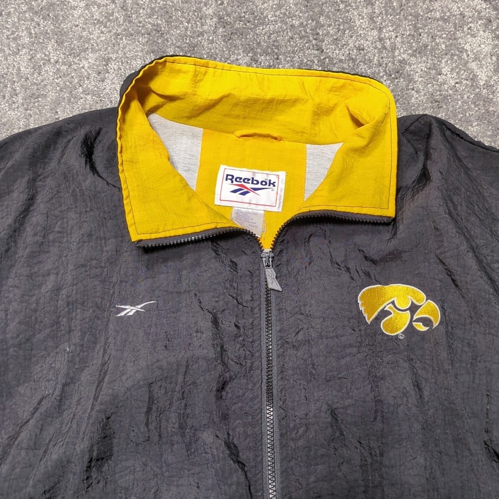 Vtg Reebok Track Suit University Of Iowa Hawkeyes Mens 2XL Black Caitlin Clark - Picture 3 of 16